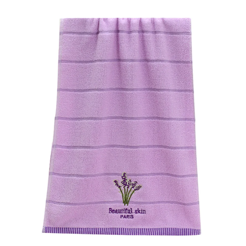OUNEED полотенце хлопок вышивка Лавандовая ароматерапия мягкая ванна для рук хлопок полотенце для лица быстросохнущая Простыня Набор для купания#45 - Цвет: Purple