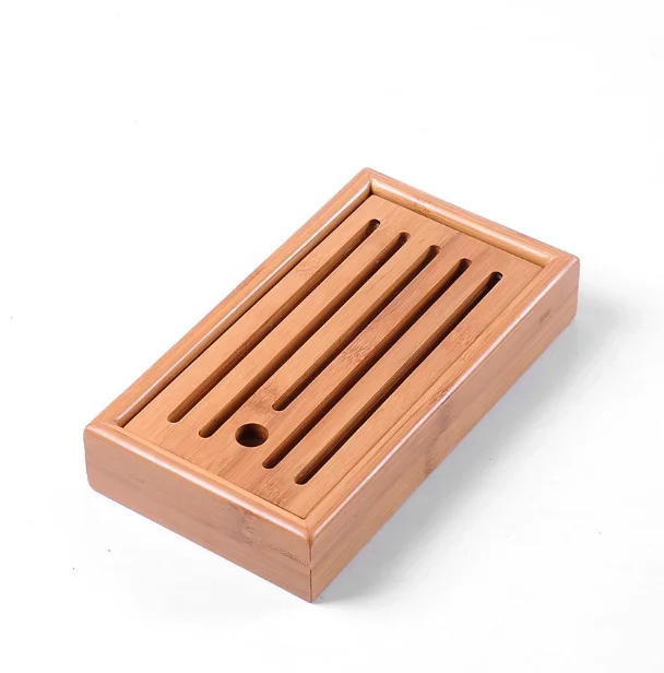 

Chinese Style Bamboo Tea Room Ceremony Tools Tea Tray Kung Fu Tea Set Accessories Rectangle Mini Water Storage Tea Table LF512