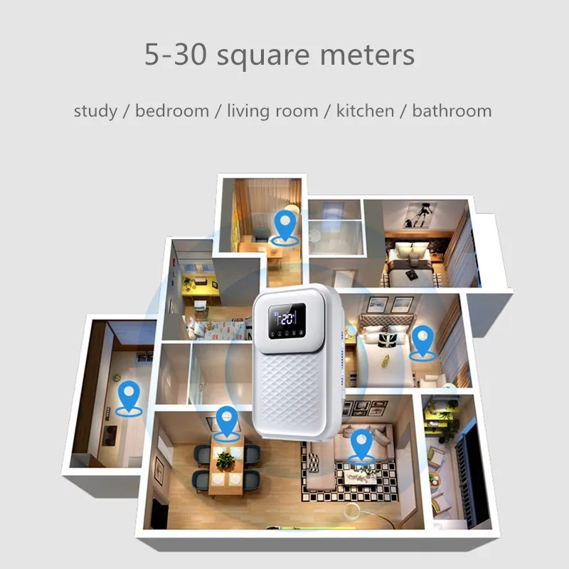 Intelligent Dehumidifier Dryer Air Purification Household Moisture Absorber Bedroom Basement LED Smart Touch Remote Control