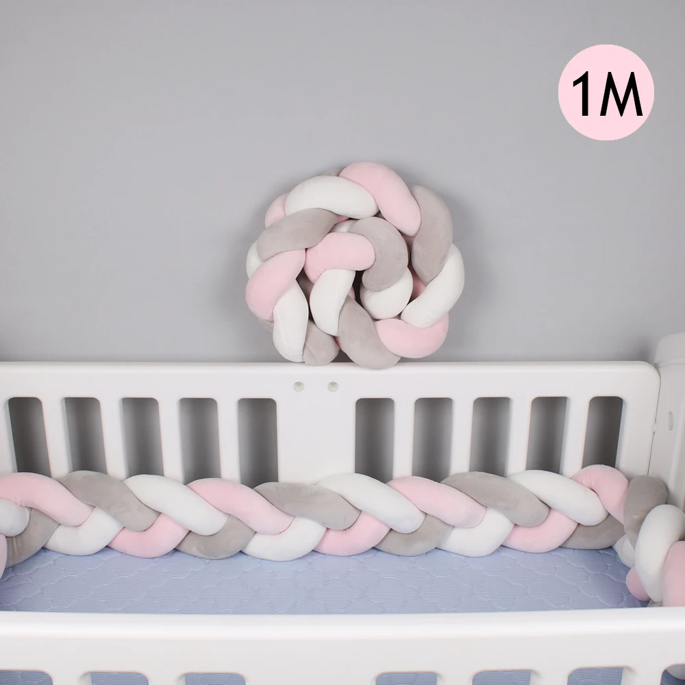 1 м/2 м/3 м длина нордический узел новорожденный бампер Защита для кроватки завязанная коса подушка чистый тканый плюшевый узел украшение детской комнаты