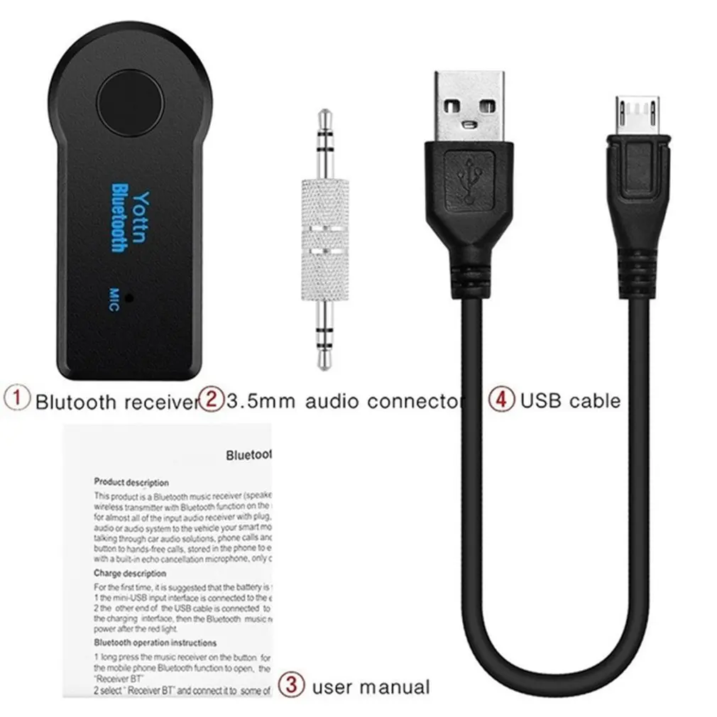 Car Aux Wireless Receiver 3.5Mm Wireless Car Audio Player Wireless Handsfree Call Adapter Aux Receiver 3.5Mm