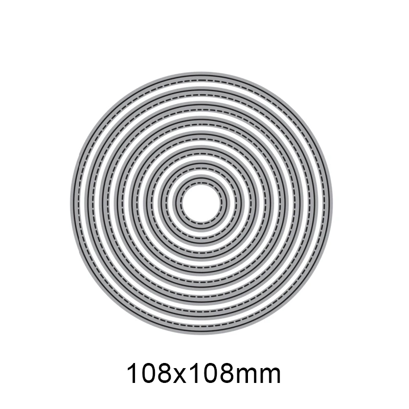 Layered Geometry Die Cut Metal Cutting Dies Stitched Circle Oval Love Star DIY Scrapbooking Craft Embossing Dies 2021 Hot Sale