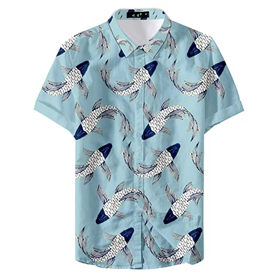Style3 Уличная Гавайская Мода Тонкая кнопка воротник Мужская 5xl Повседневная рубашка - Цвет: Style3