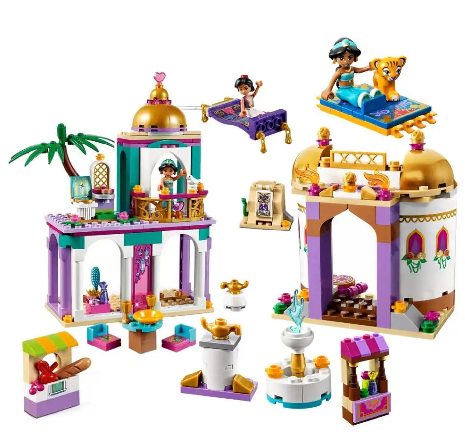 

2019 Fairy Princess Aladdin Palace Adventures Exotic Palace Building Blocks Bricks Assemble Action For Children Model Toys Gift
