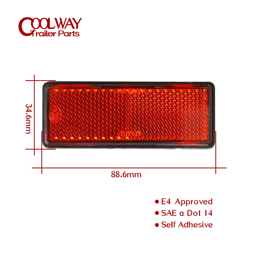 Trailers Truck Caravan Round Reflector Amber Red White 88.6x34.6mm E4 Approved SAEDot Tape Accessories Parts trailer reflector