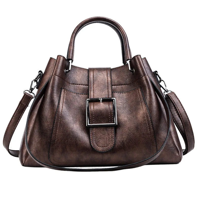 

WOMEN'S Bag New Style European And American Minimalist Retro Large Capacity Different Size Bags Versatile Handbag Outdoor Travel