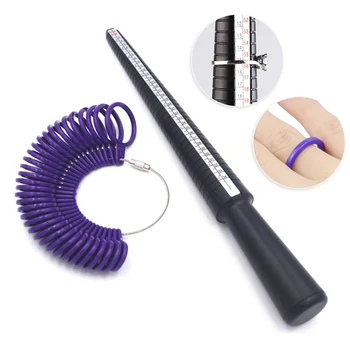 

1 Set Ring Size Jewelry Measuring Tool Sets Plastic Mandrel Stick Finger Professional Tool Colorful Convenient Charms , 5cm Dia.