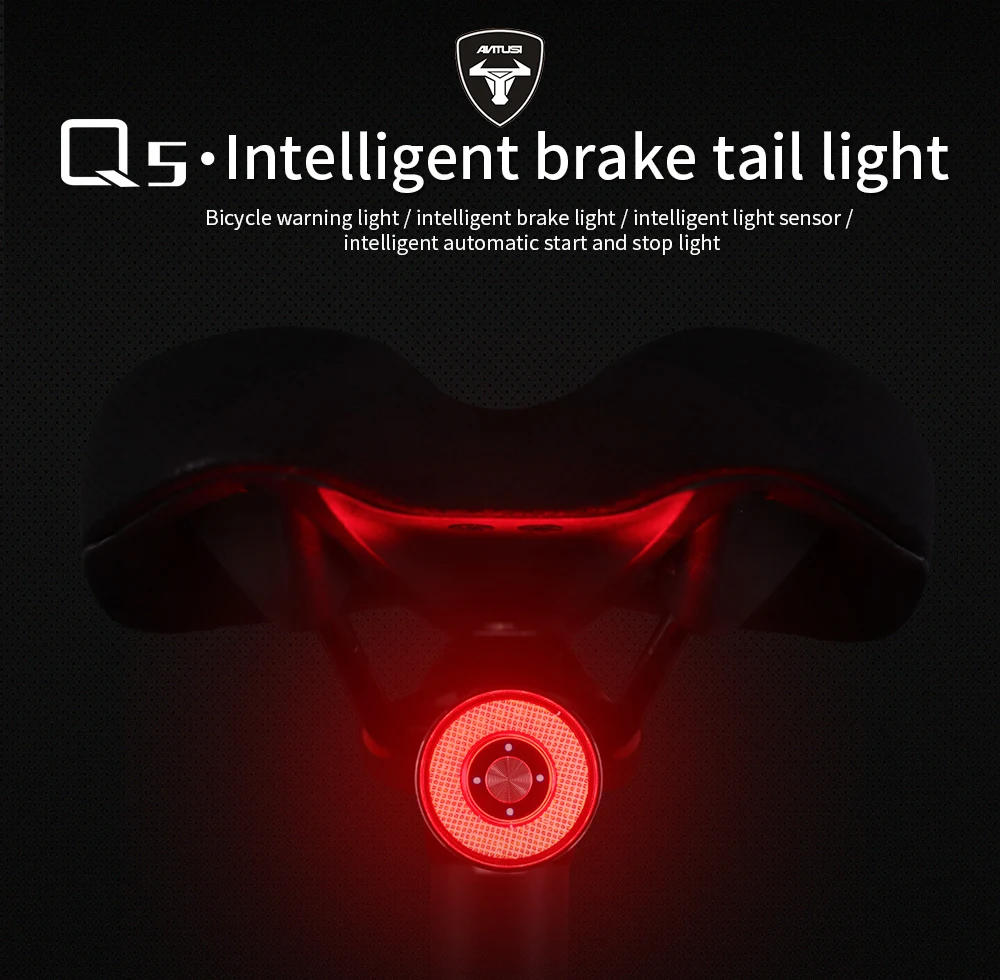 Bicycle Taillights Intelligent Brake Sensor Taillights MTB/ Road Bike Rear Bicycle Rear Light USB Brake Tail Light 6-20 Hours