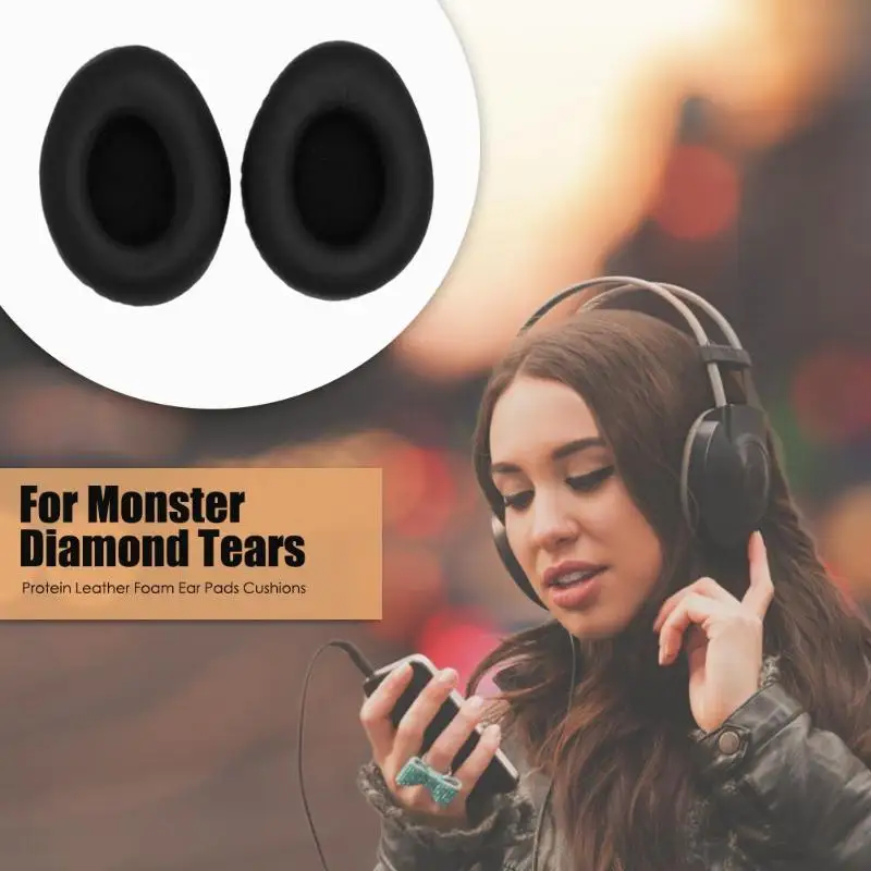 Протеиновые кожаные пенопластовые амбушюры для наушников Monster Diamond Tears