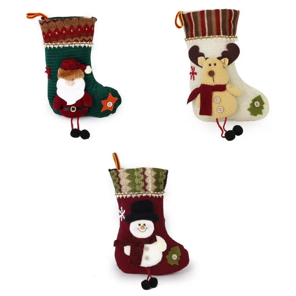

Christmas Stockings Christmas Tree Decorations Christmas Stockings Ornaments Christmas Old Man Snowman Gift Bag 3Pcs