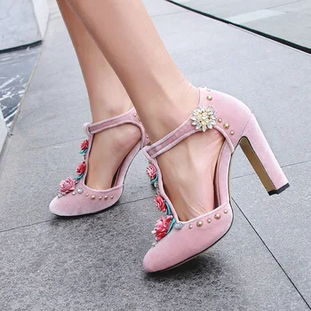 

2020 Summer Newest European And American Fashionable Sexy Embroidered Sandals Show High Heels Shoes For Ladies