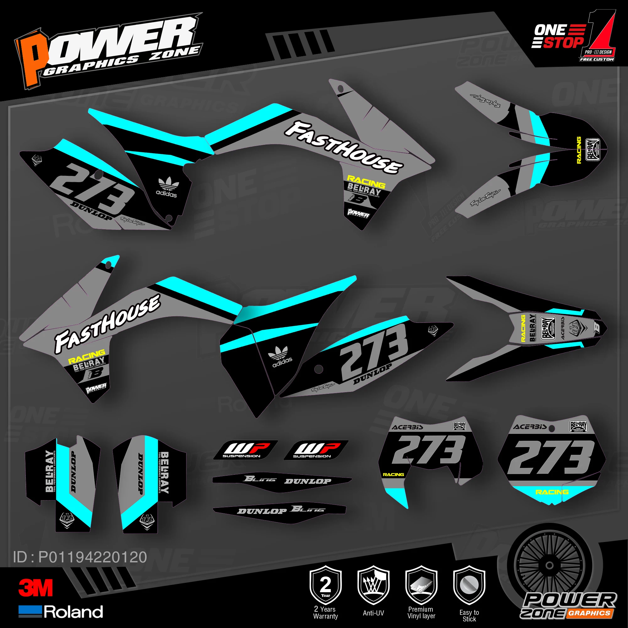 

PowerZone Custom Team Graphics Backgrounds Decals 3M Stickers Kit For KTM SX SXF MX 11-12 EXC XCW Enduro 12-13 125 to 500cc 20