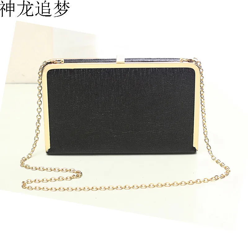 

Evening bag stylish square chain bag fashion female metal buckle packet foil box case handbag women shoulder bag make up bags