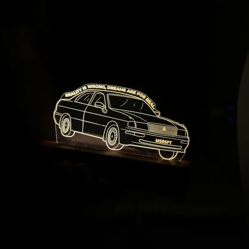3D night light lamp checase Toyota Crown with your number | Лампы и освещение