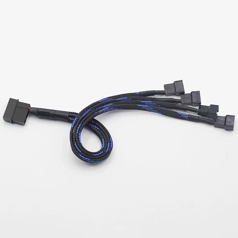 

Dual Fan 5v12v 4 Pin To 4 X 3p 4p Accessories Computer Nylon CPU Power Adapter Cable Durable Black Eco-friendly D Port