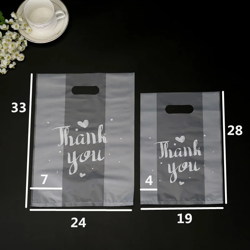 50 шт спасибо пластиковые подарочные пакеты пластиковые хозяйственные сумки с ручкой Рождественский свадебный подарок мешок конфеты торт упаковка сумки