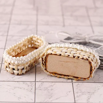 Mini 1/12 Cute Dollhouse Rattan Frame Hand-woven Vegetable Food Basket Dolls Miniature Decoration 1