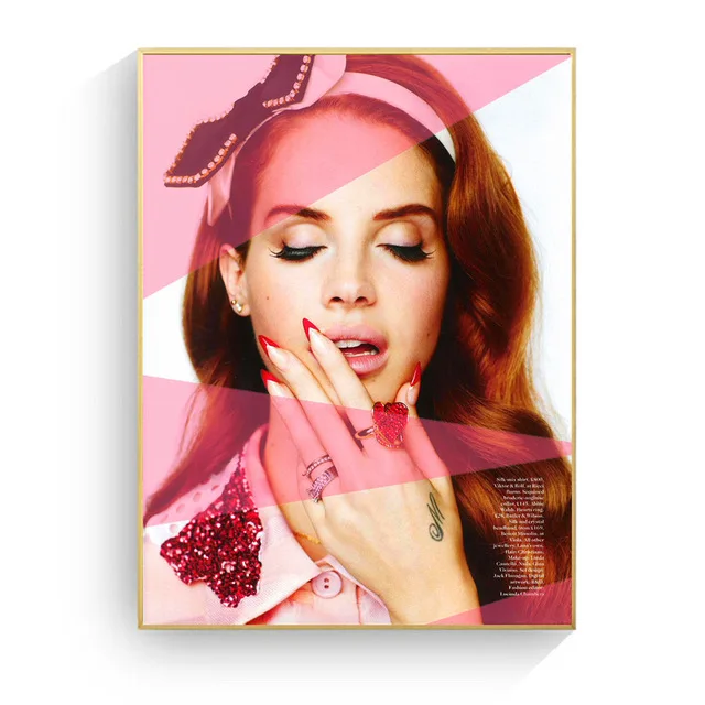 Серебристый Lana Del Rey поп-арт-стена художественная картина плакат для домашний декор, плакаты и принты без рамы декоративные картины - Цвет: Серебристый