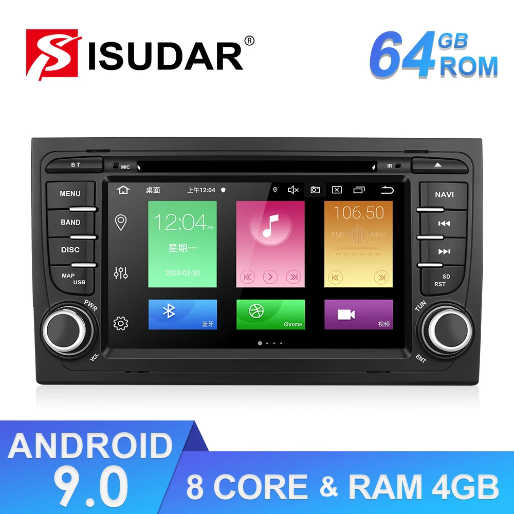 Isudar Android 2 Din Авто Радио для Audi/A4/S4 2002-2008 GPS Автомобильная Мультимедийная система