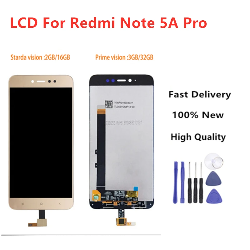 

Quality Assurance For Xiaomi Redmi Note 5A Touch Screen Digitizer Assembly+frame Replacement For xiaomi NotE 5a prime/pro