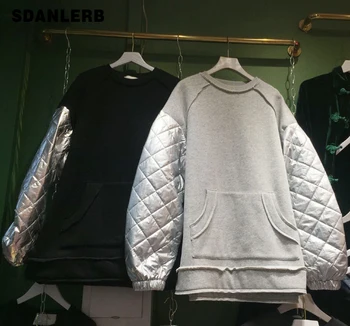 

Oversize Hoodie Women 2019 New Winter Crewneck Plus Cotton Letters Sweatshirt Plus Velvet Korean Winter Hoodies Loose Long