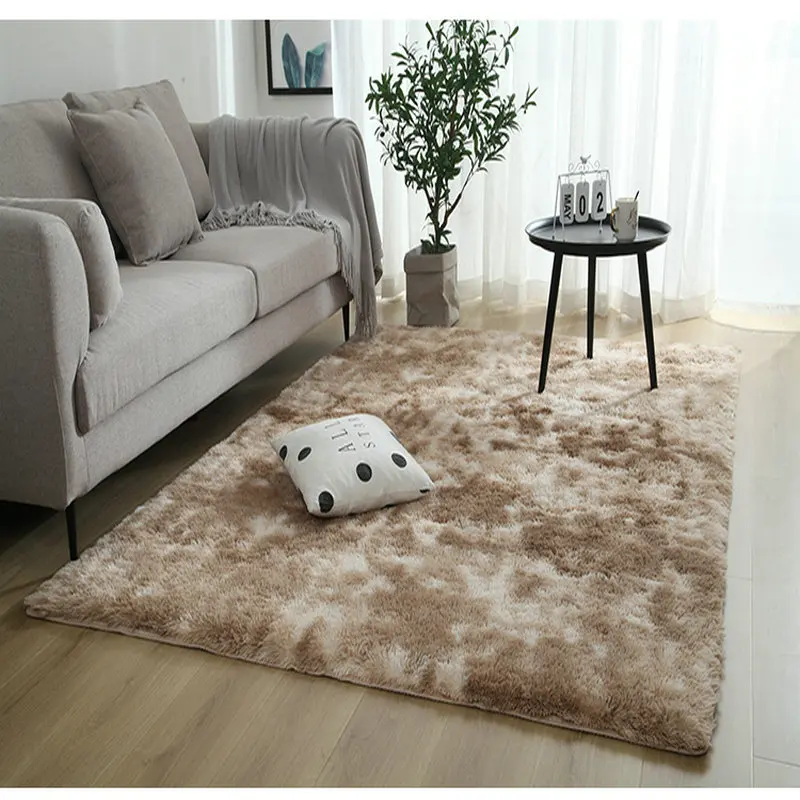 

Nordic Mottled tie dyed gradient carpet living room long hair washable mat encryption thickening rug soft and comfortable carpet