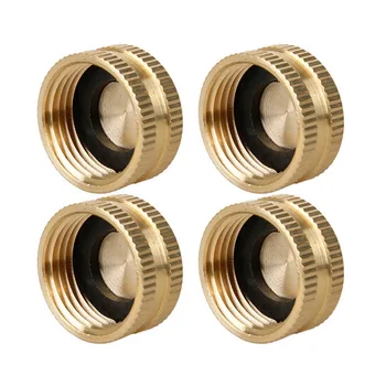 

4pcs 3/4" Brass Garden Hose Fittings Metric Tooth Thread Female End Cap Garden Hose Copper Connector