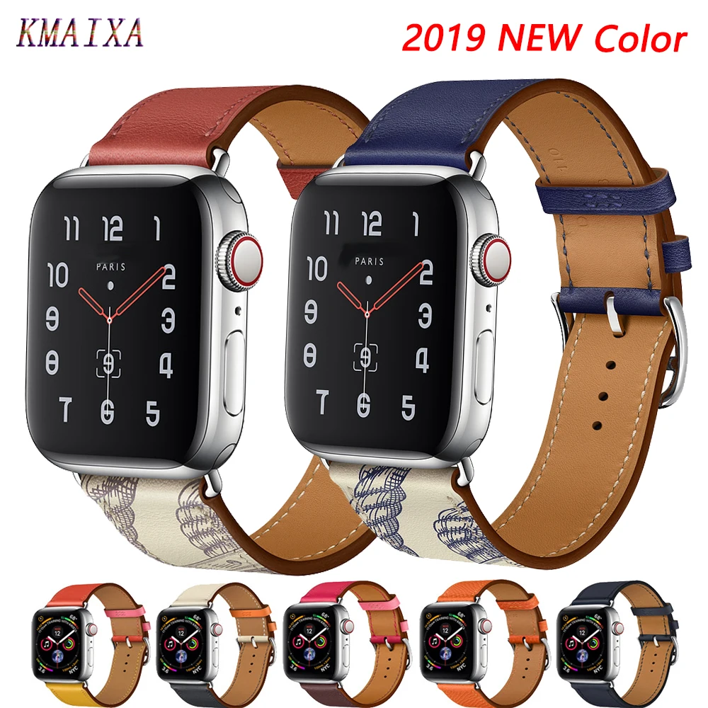 Кожаный ремешок для Apple watch band 44 мм correa apple 42мм 38 40 Iwatch 5 4 3 одиночный Тур pulseira