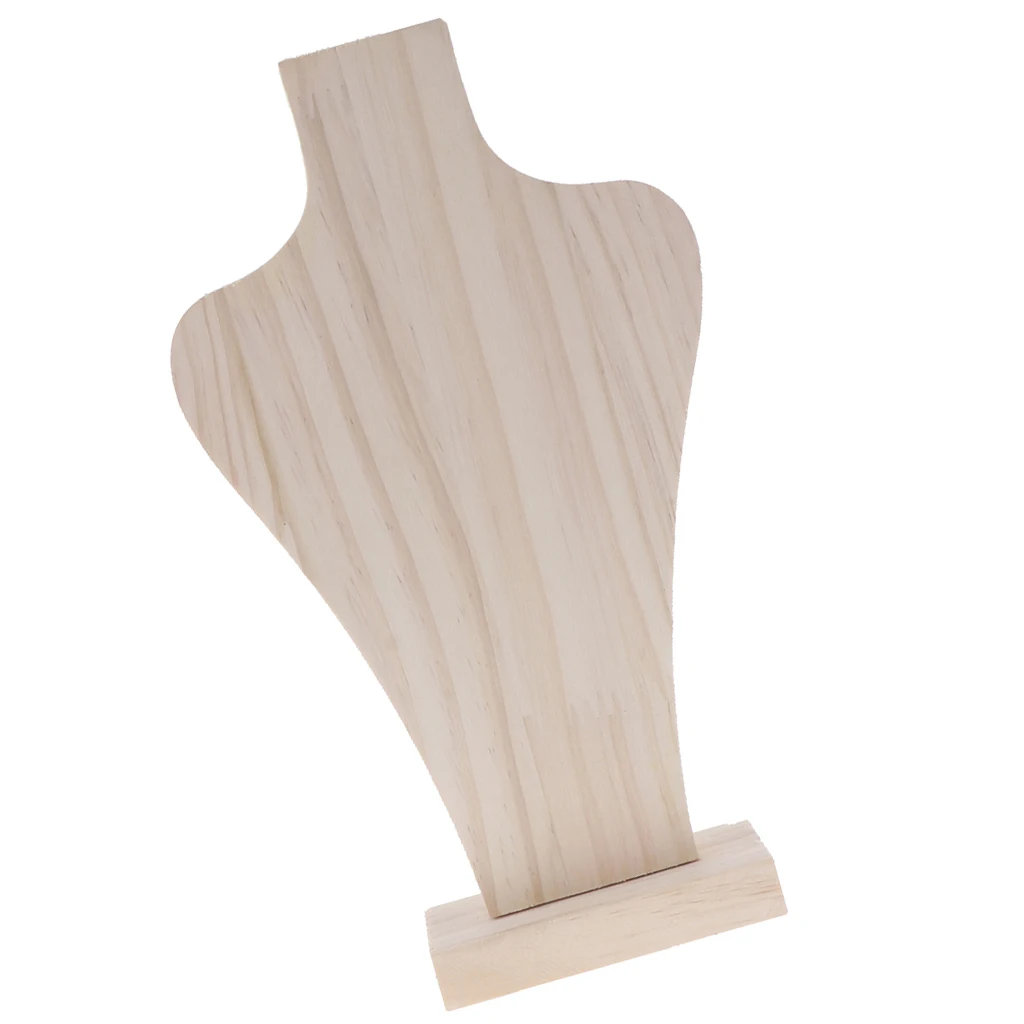 Wooden Jewelry Display Mannequin Bust for Necklace Pendant Chain Organizer Wooden Jewelry Display Mannequin Bust for Necklace Pendant Chain Organizer