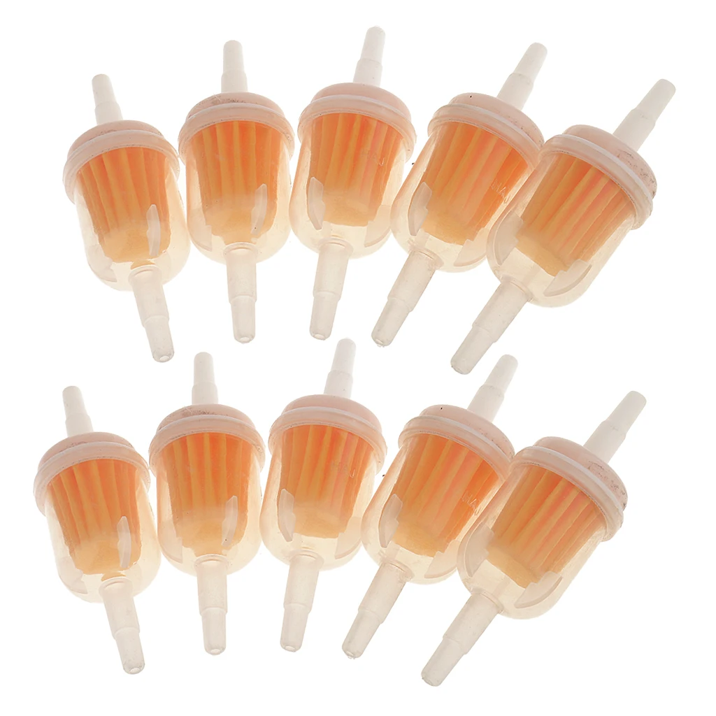 10pcs Gas Oil Fuel Filter Fit 1/4