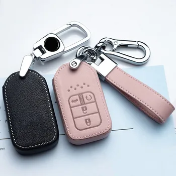 

Leather Car Remote Key Case Cover for Honda Civic 2017 2018 Accord Pilot City C-RV Odyssey XRV Vezel CRIDER Spirior Covers