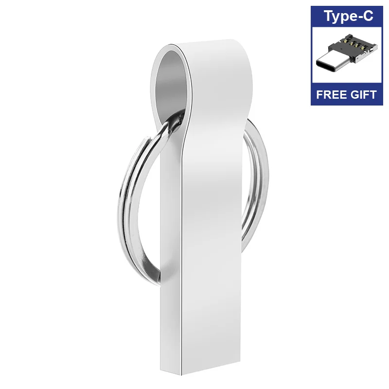 

Big Discounts USB Flash Drive 2.0 pen drive 16gb 32gb 8gb memory usb stick 64gb 128gb metal key chain 256gb Gift Type-C adapter