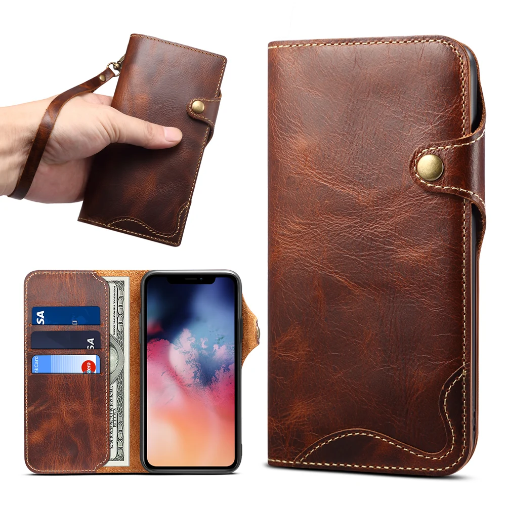 High-end Real Cowhide Leather Case for iPhone 11 Pro Max retro case Xs | Мобильные телефоны и аксессуары