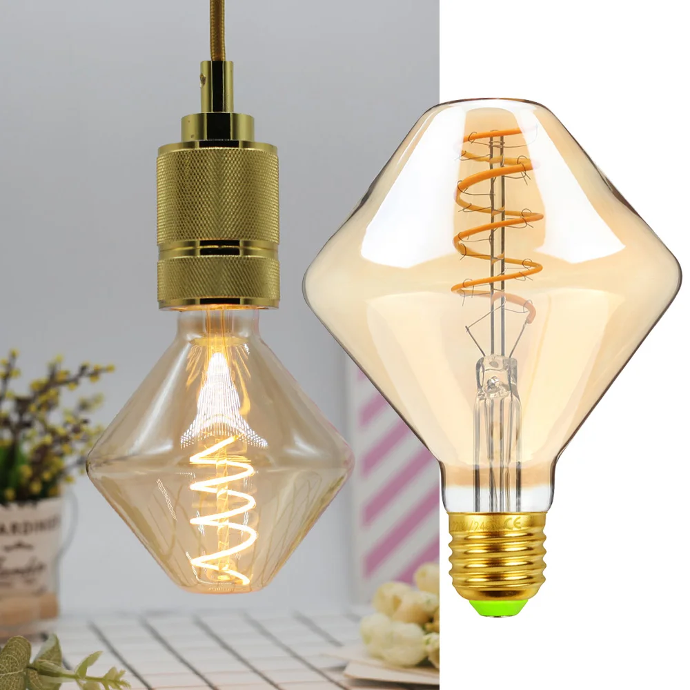 Led Bulbs Vintage Light Bulb 4Watts Dimmable 220V/240V Edison Screw E27 Base Gyro Cone Decorative 2000K Warm White | Лампы и освещение