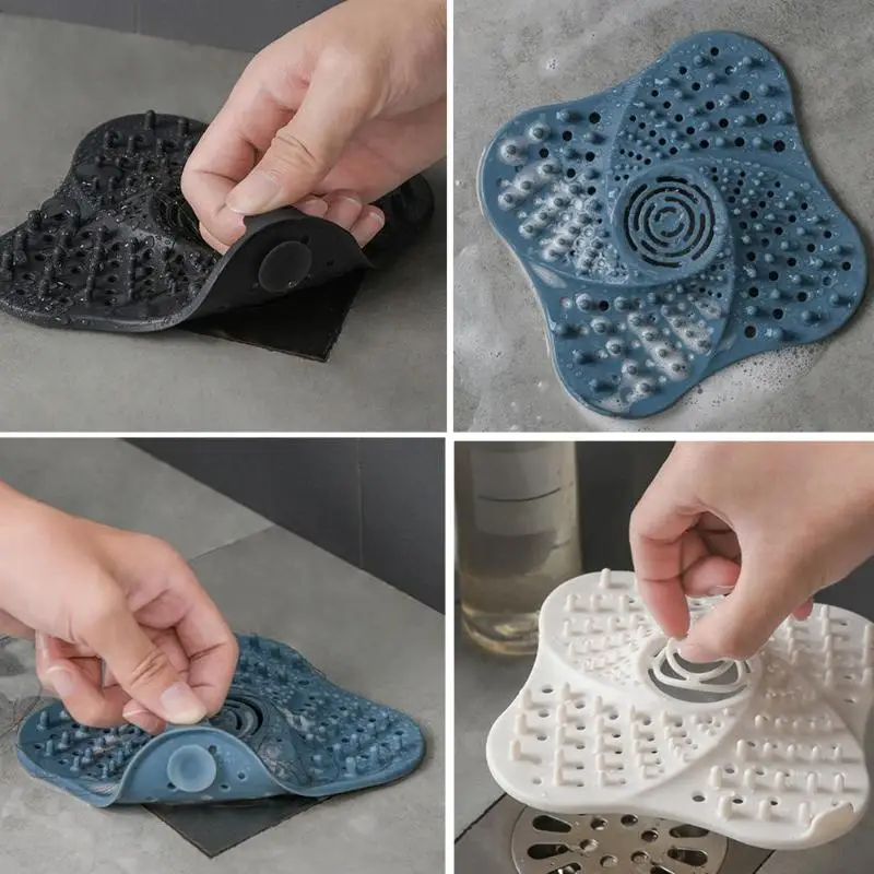 

New Cute Floor Drain TRR Silicone Sucker Sewer Outfall Strainer Sink Filter Hair Stopper for Kitchens Bathrooms Toilets