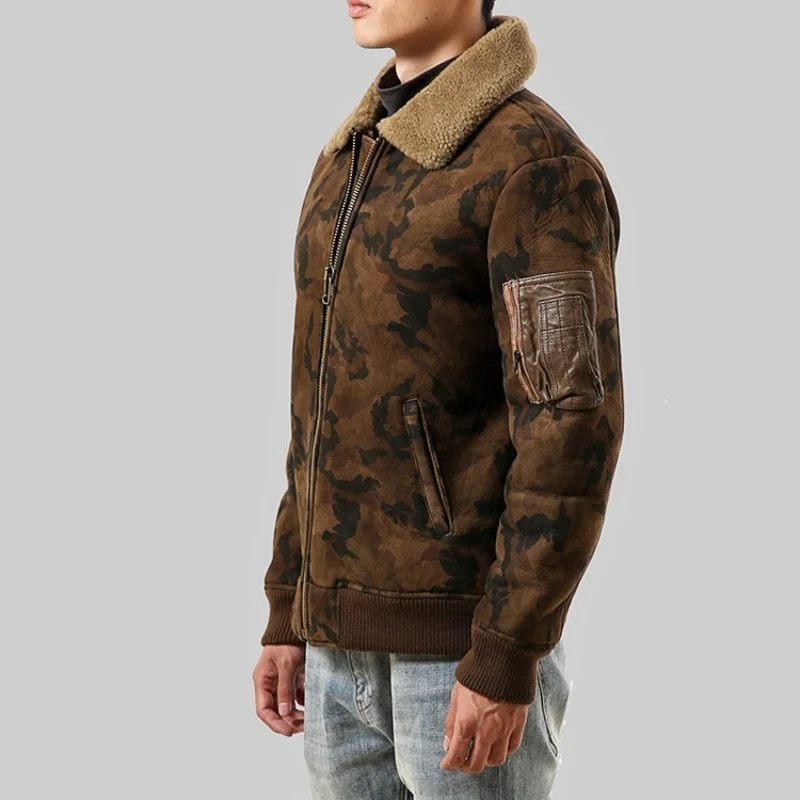 Mens Casual Camouflage Short Bomber 