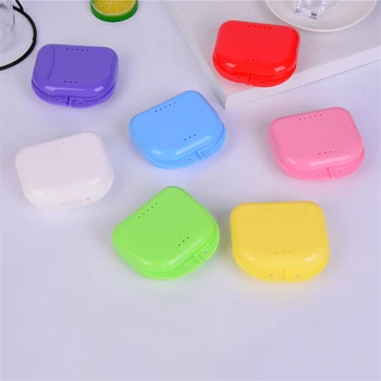 

Colorful Denture box Bath Storage Box Case Dental False Teeth Appliance Container Storage Boxes Dentures Cleaner Levert