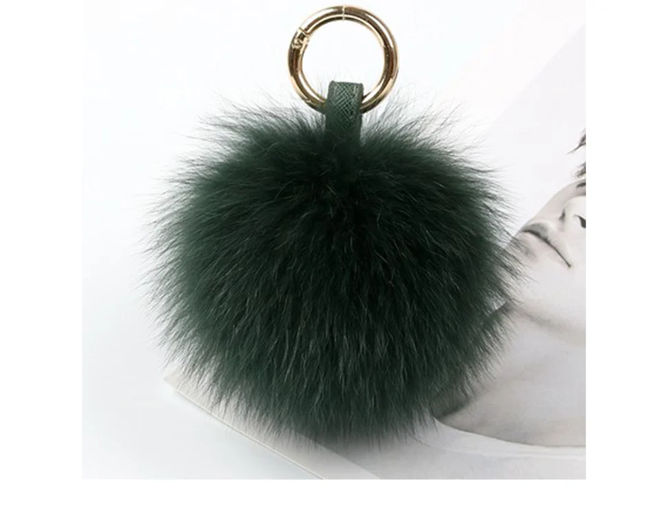 real fur Ananas Keychain Pineapple Strawberry Fruit Fox Fur Pom Poms Women Bag Monster Bag Charm Bugs Pompom Keychain rex rabbit