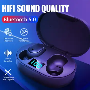 

E6S TWS Wireless Earphone For Redmi Airdots Earbuds LED Display Bluetooth 5.0 Headsets With Mic For IPhone Huawei Samsung Pk A6S