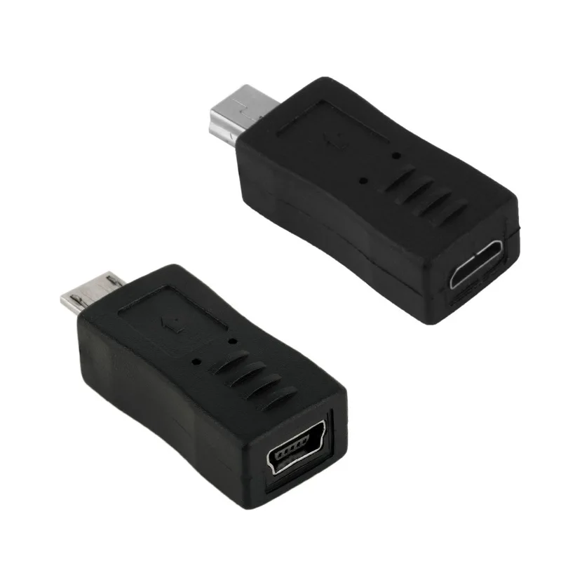

2PCS Micro USB Male to Mini USB Female Adapter Connector Converter Adaptor for Mobile Phones MP3
