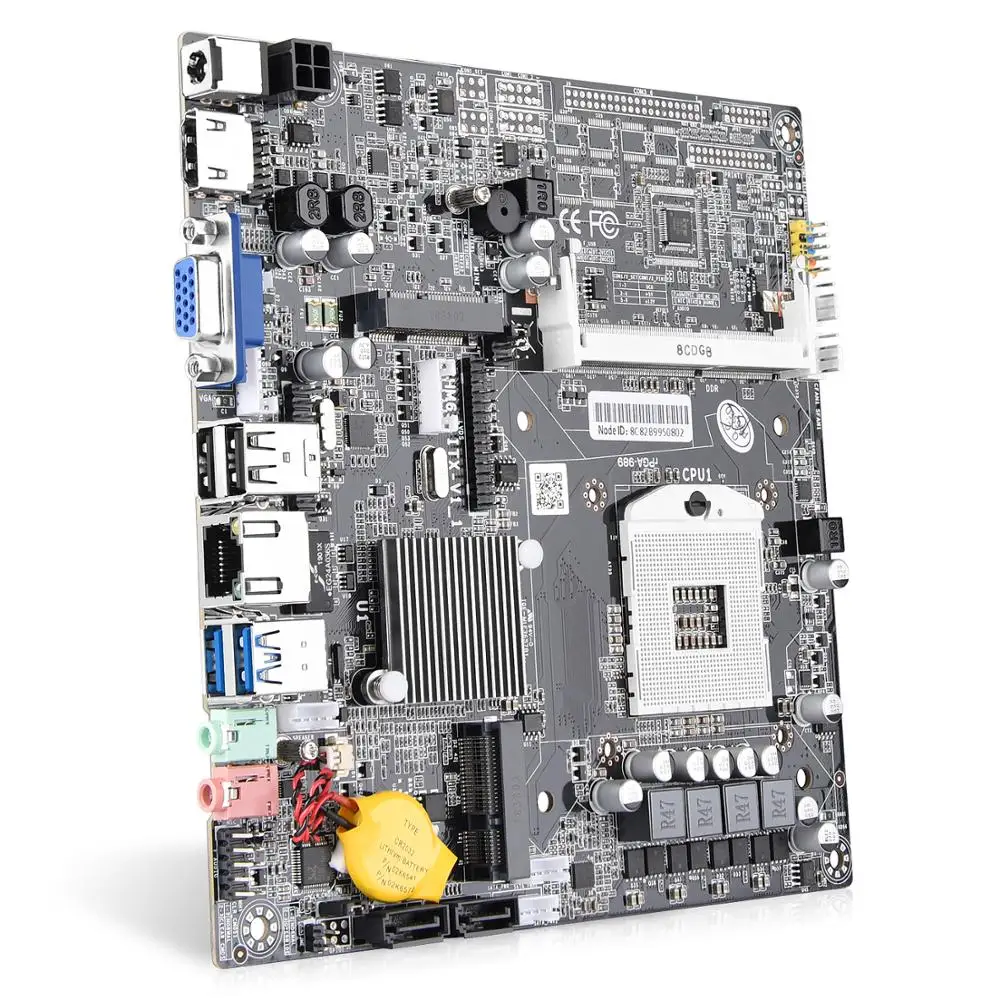 Чипсет intel HM65-988 настольных компьютеров материнская плата MINI ITX 989 материнская плата для мини-ПК, тонкий клиент, цифровая подпись