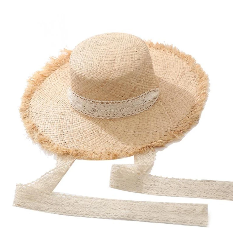 

Doitbest summer sun hat bow 100% Raffia hat Visor Temperament Straw hats Women's Sea beach vacation leisure sunscreen hat