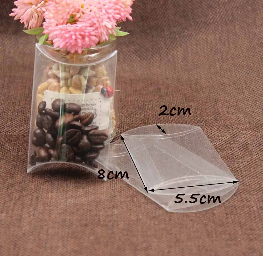 

8*5.5*2.0cm 50PCS Clear Plastic Package Boxes Christmas Gift Packaging Box pvc candy /charms/Jewelry packing Boxes