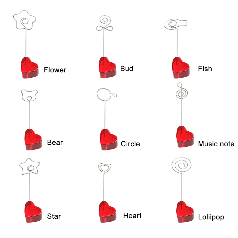 1 шт. красный цвет в форме сердца кубическая подставка фото клип Памятка держатель для карт стол Свадебная вечеринка место подарок Примечание зажим домашний декор