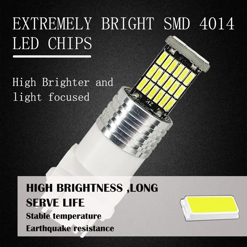 10 шт. T25 3156 3157 Led P27W P27/7 W Лампа Белый Красный Янтарный автомобильный сигнал поворота лампа 680LM DRL обратный свет 12 В