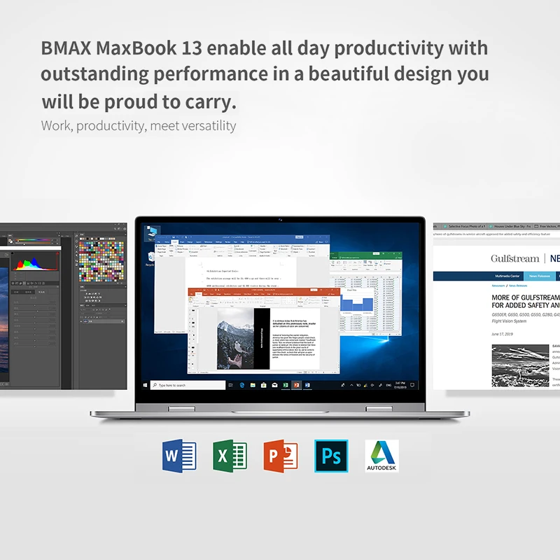 Ультратонкий ноутбук BMAX Y13 13 3 дюйма Intel Gemini Lake N4100 8 ГБ ОЗУ 256 Гб ПЗУ SSD LPDDR4 1920*1080 IPS Win