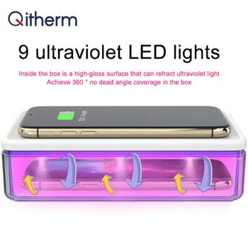 

UV Light Sanitizer Sterilizer Box for Face Masks Smartphone Beauty Tools Kills 99.9% of Germs AntiBacteria with 9 LEDs