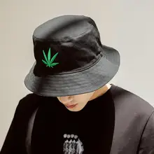 Ведро Шапки модный унисекс летняя Складная вышивка Шапки черного цвета в стиле «хип-хоп» с плоской подошвой, уличные пляжные шляпа от солнца Для женщин Для мужчин хлопок Кепки