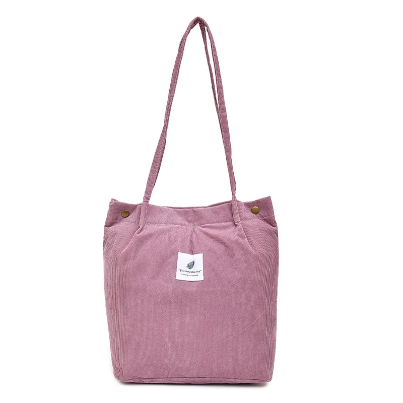 Женская Вельветовая сумка для покупок, Женская тканевая сумка на плечо, Экологичная сумка для хранения, многоразовая складная эко сумка для продуктов - Цвет: Pink