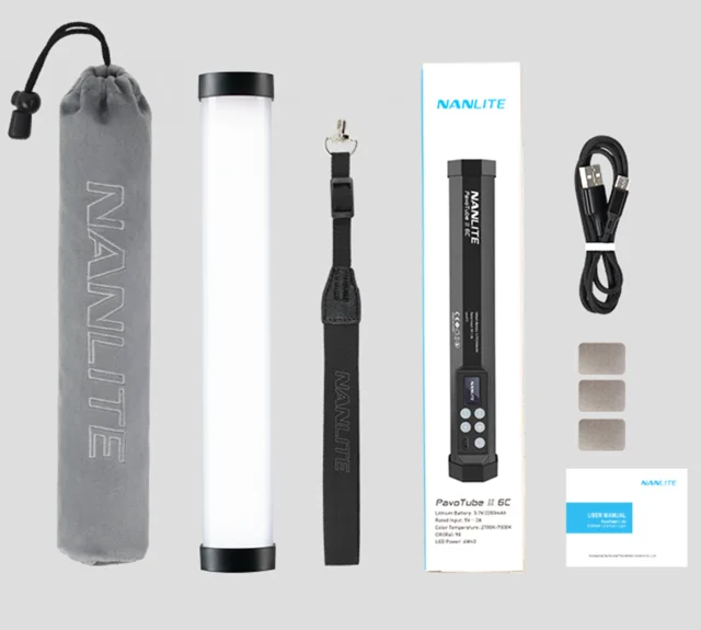NANLITE PavoTube 6C チューブライト 純正グリッド付き NANLITE PavoTube Ⅱ 6C スティック型撮影用ライト RGBライト